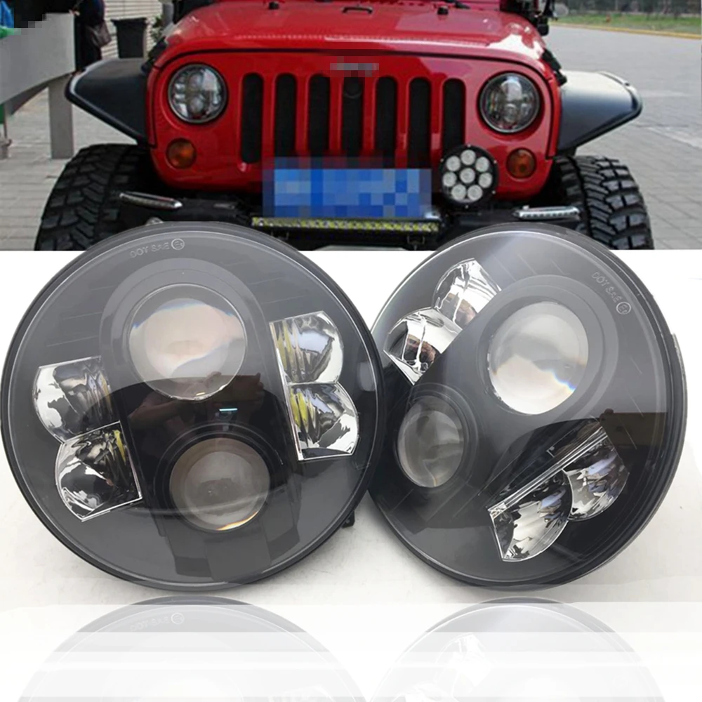 

For Jeep Wrangler 1997-2018 JK TJ LJ Unlimited Sport Sahara Rubicon Hi/Lo Beam DOT 7" Inch 80W LED Headlights