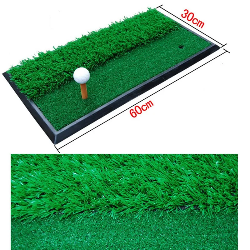 Dual-Surface Hitting/Practice Chipping and Driving Golf Grass Mat with Fairway and Rough Surfaces