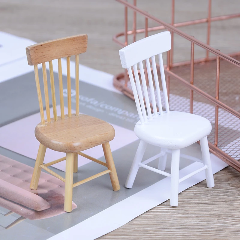 1.7X1.4X3.1นิ้ว1/12 Dollhouse Miniature Dining Furnitureเก้าอี้ไม้เก้าอี้สูงคอลเลกชันที่ยอดเยี่ยมสำหรับตุ๊กตาPlay house