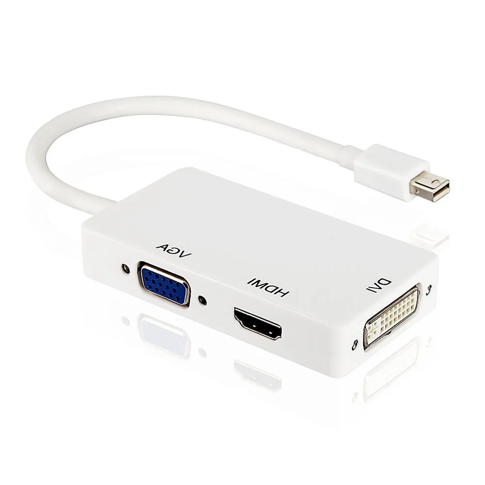 Cavo adattatore 3 In 1 Thunderbolt Mini Display DP maschio a HDMI compatibile/DVI/ VGA femmina per Macbook Apple