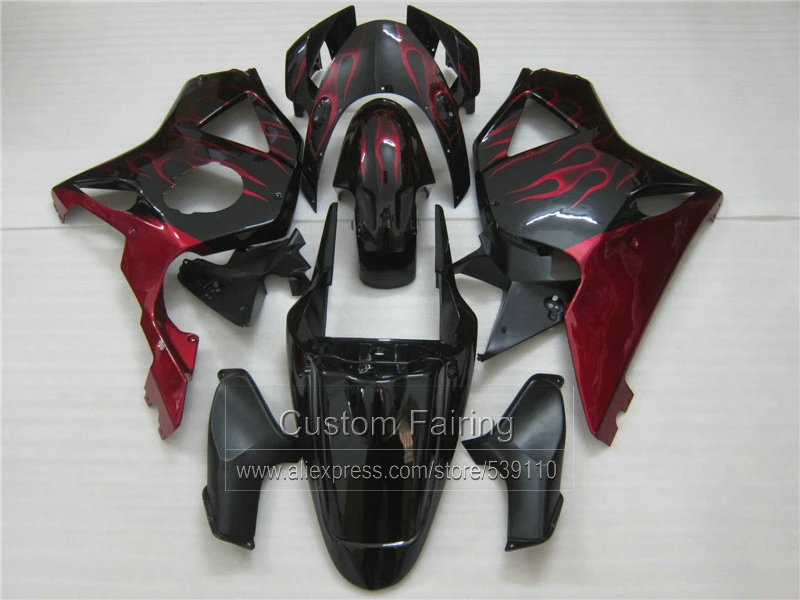 Bodywork Fairing kit for Honda CBR954RR 02 03 red flames black fairings set CBR954RR 2002 2003 BM10