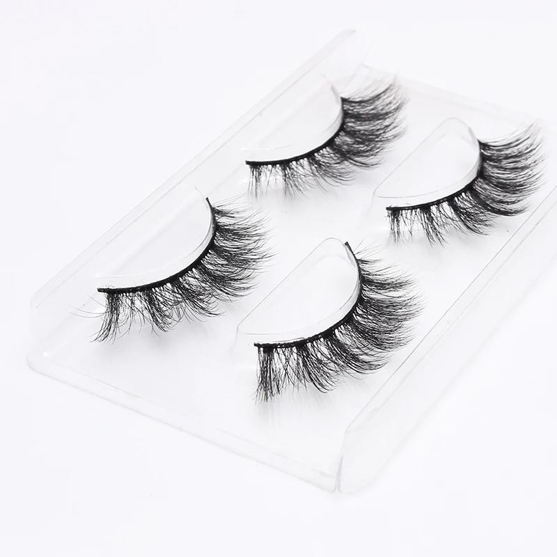 LEHUAMAO 2 Pairs 3D Mink Lashes Natural Long False Eyelashes Dramatic Volume Fake Lashes Makeup Eyelash Extension Silk Eyelashes