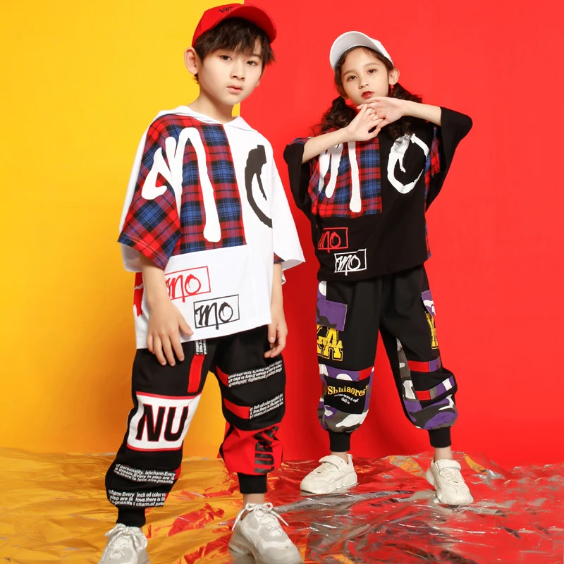 Girls Boys Outwear Tshirt Hoodie Jogger Pants T Shirt Hip Hop Clothing Jazz Dance Costumes Kids Concert Ballroom Dancing Clothes