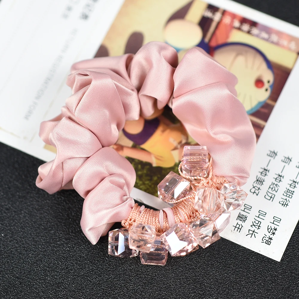 Women headwear elastic hair bands cute hair rope korean hair tie crystal hair band accessories for women