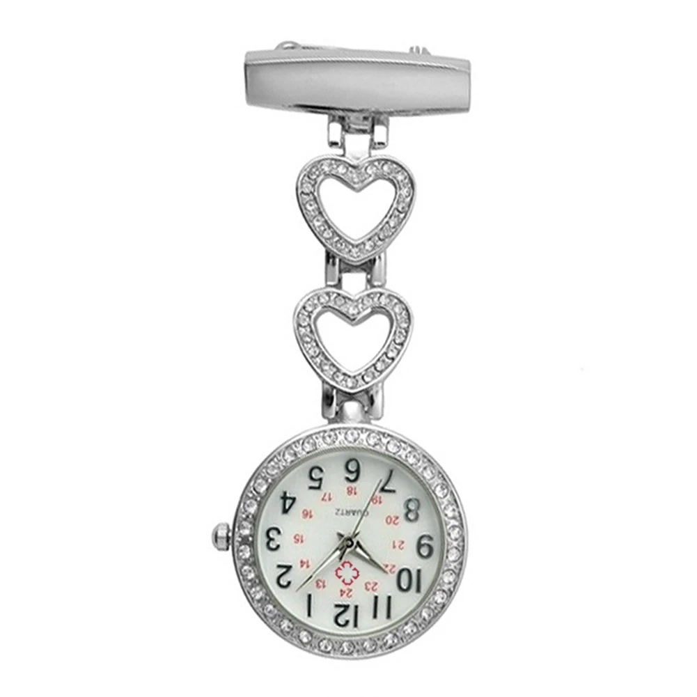 Ne Mode Vrouwen Zakhorloge Clip-On Hart/Vijfpuntige Ster Hanger Hangen Quartz Klok Voor Medische arts Verpleegkundige Horloges