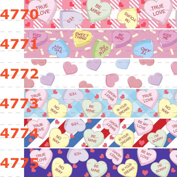 Y  50 yards live cartoon forever love 1 printed grosgrain ribbon