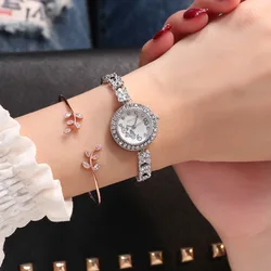 2018 New Luxury Brand Rhinestone Rose Gold Watches Women Stainless Steel Bracelet Diamante Quartz Watch Dress Female Hours