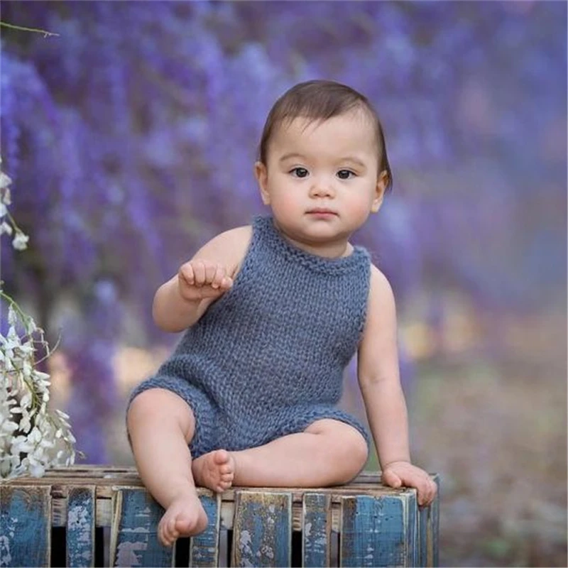 Newborn Baby Photography Clothing Overalls Handmade Kniited Infant Crochet Suspender Pants Bib Overall Pictures Outfits