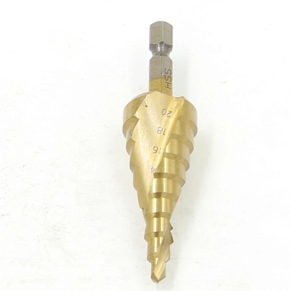 HSS 9 kroków wiertła 4mm-20mm spiralne rowek elektronarzędzia 1/4 "uchwyt sześciokątny cena hurtowa wysokiej jakości wiercenie metali tytanu
