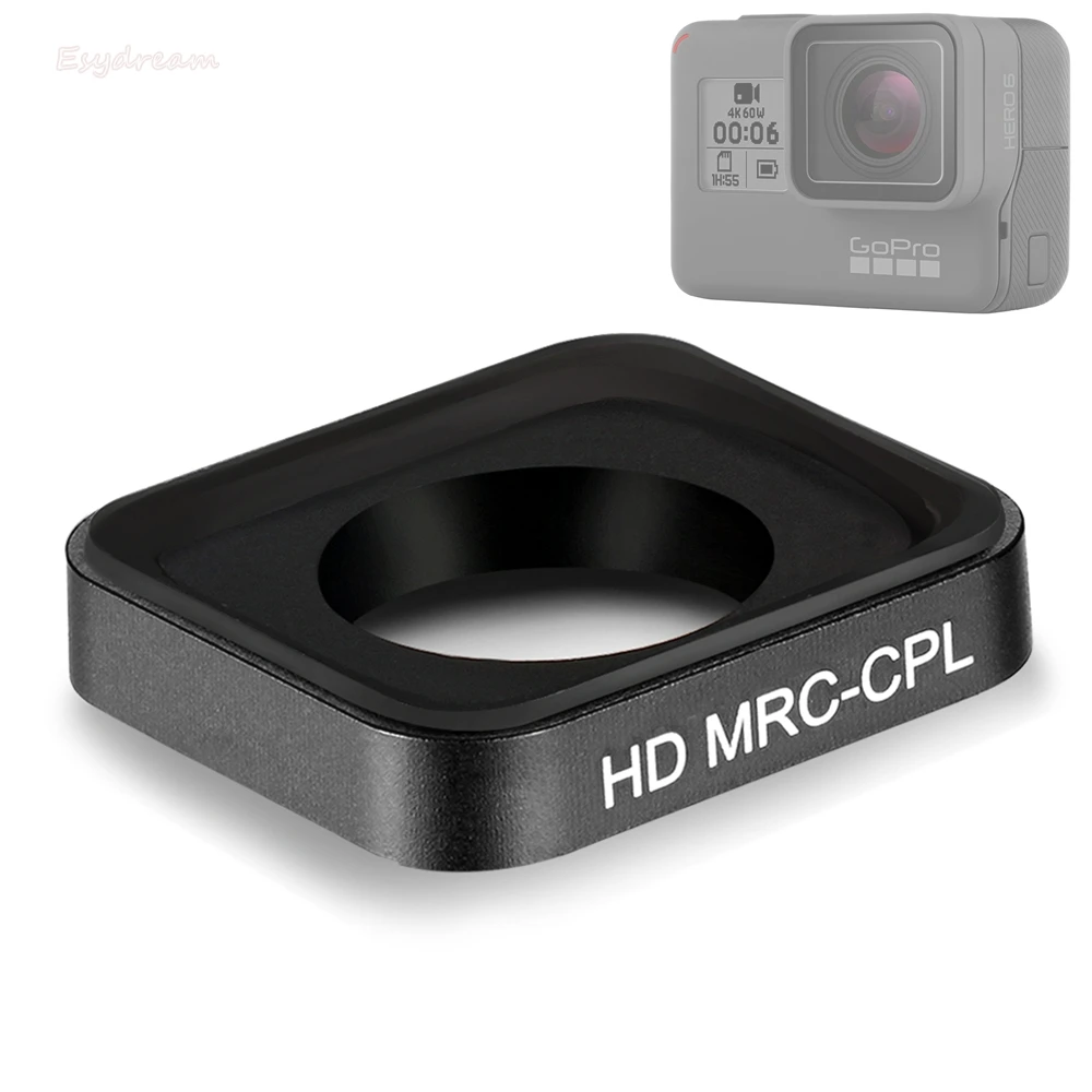 Glas CPL Polarisator Polarising Schutzhülle Objektiv Ersatz Filter für Gopro Hero 7 6 5 Schwarz/Hero 2018 Action Sport kamera