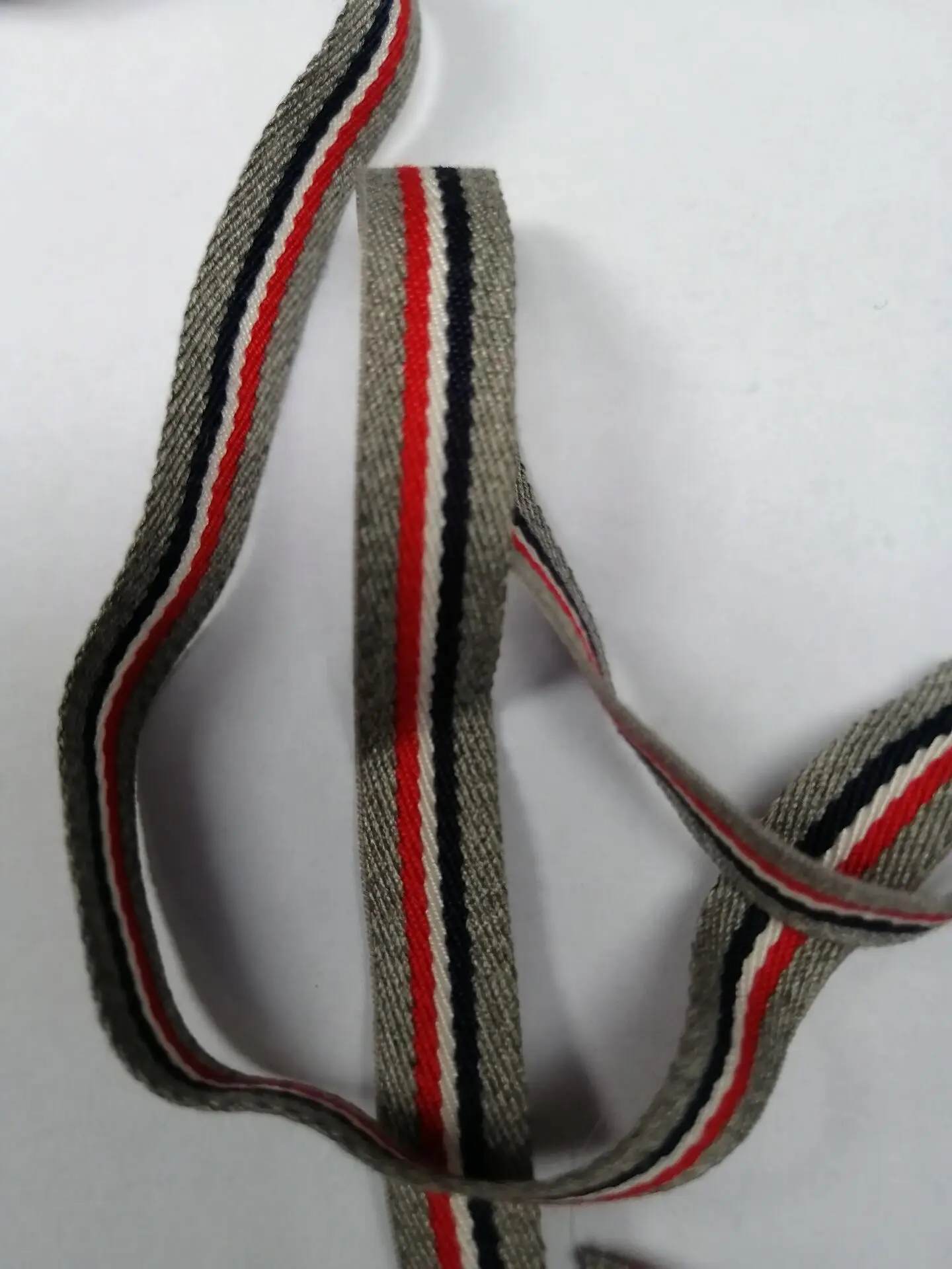 New 10mm 20mm 2 meter Length grey red grosgrain Ribbon Printed stripe Ribbons  DIY Handmade Clothing Bags accessories material