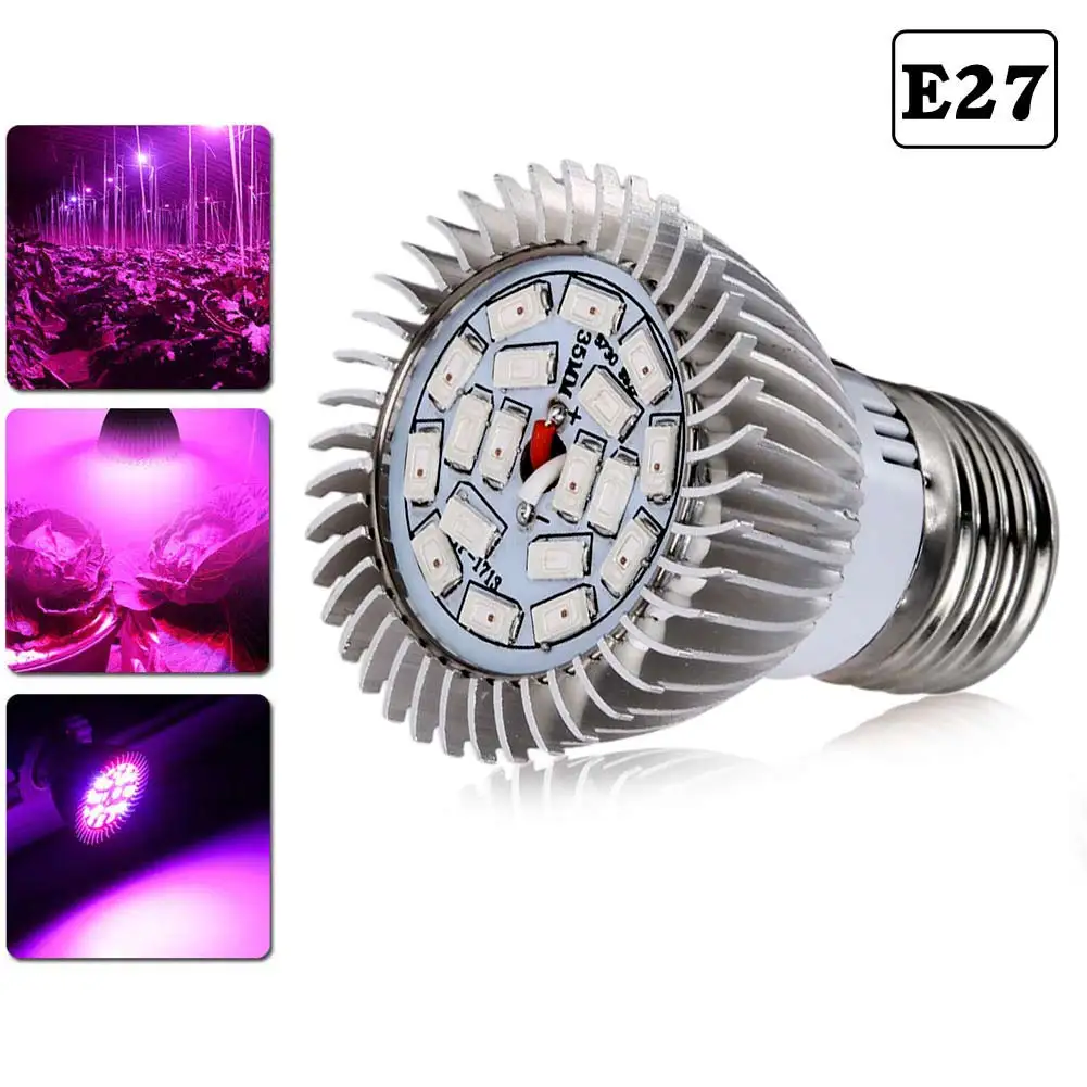 Luz de cultivo de plantas hidropónicas para invernadero GU10, E14, E27, 5730SMD, 18Led, lámpara de espectro completo, 8w, novedad de 2018