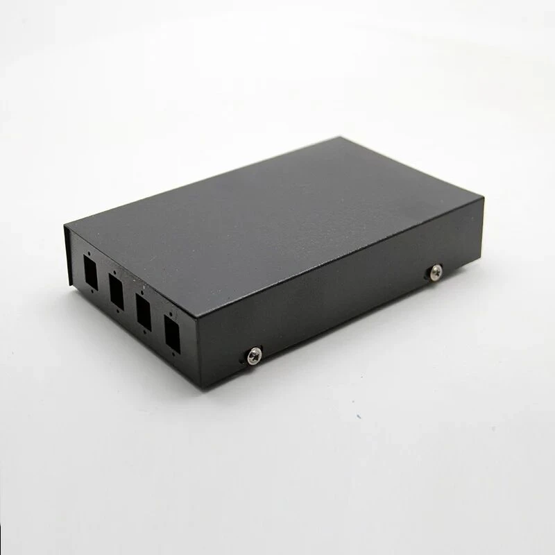 FC Kotak Terminal Kosong 5 Buah 4 Core FTTH SPCC 4 Port SC Panel Patch Serat Optik Kotak Distribusi FTTX Hitam ELINK Ketebalan 0.6Mm