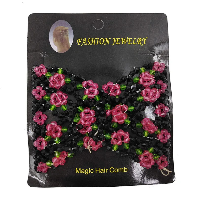 Four Seasons Fashion Hair Comb Women Magic Elasticity Flower Beads Claws Clip Makeup Band Headwear Hoop Scrunchie DIY Tools 1Pcs