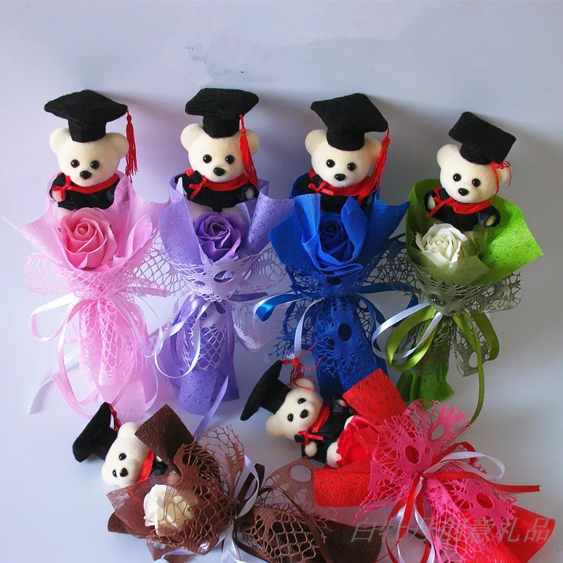 

Little Bear Doll Toy Flower Bouquet Valentine's Day Graduation Festival Gifts Romantic Gift for Girlfriend Classmates Parents