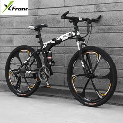 New Carbon Steel Frame Mountain Bike 27 Speed 24/26 inch Wheel Folding Bicycle Soft Tail Outdoor Sports Downhill MTB Bicicleta