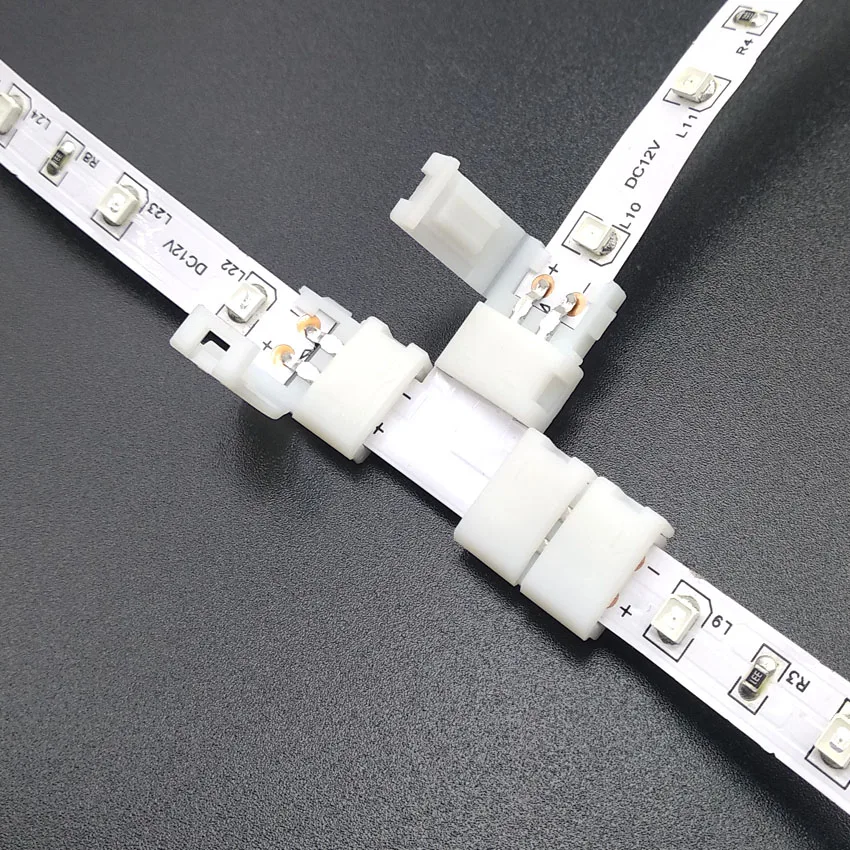 2PIN/5PIN Free Soldering LED Connector 10mm L / T / X Shape Corner Connector for LED Strip Light RGB RGBW RGBWW