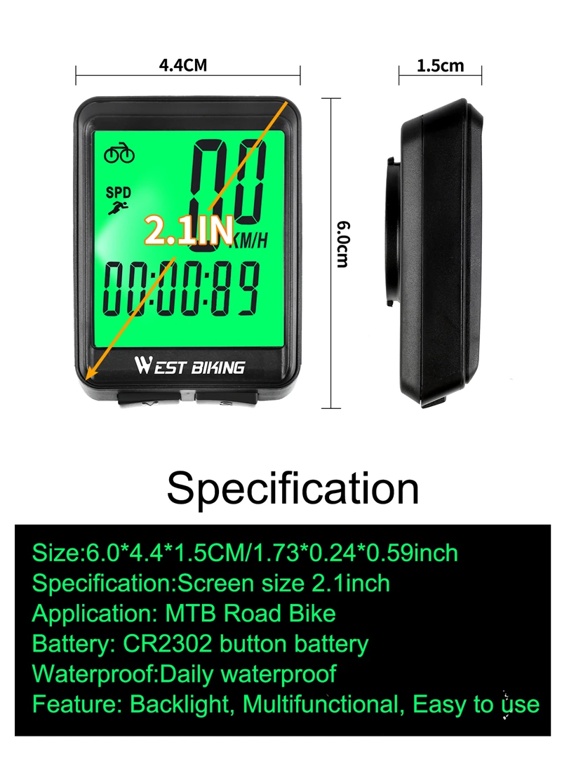 WEST BIKING Multifunction Bicycle Computer Rainproof Wired Wireless Odometer Cycling Speedometer To Bike MTB Bicycle Accessories