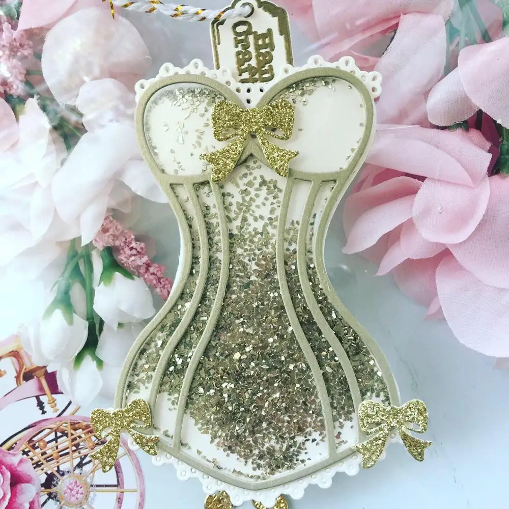 KSCRAFT Small Size Cute Corset Metal Cutting Dies Stencils for DIY Scrapbooking/photo album Decorative Embossing DIY Paper Cards