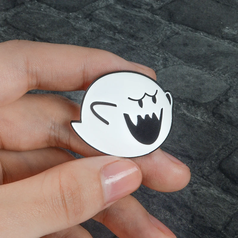 Ghost Alien enamel pin Cute Boo Ghost monster Wreath alien baby badge brooch Lapel pin Denim Jean shirt bag Cartoon Jewelry Gift image 4