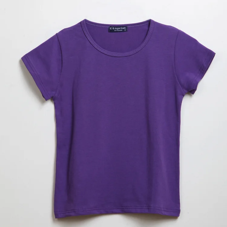 Child Unisex Plain Basic T Shirts Girls Boys Black Blank 100% Cotton Tops Tees  Summer Kids Clothing 2 3 4 6 8 10 T 1424 image 2