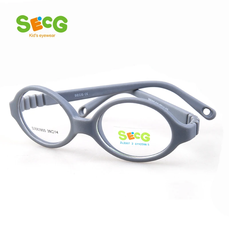 SECG Soft Flexible Round UltraLight Kid Optical Glasses Frame for Children\'s Glasses Unisex Boy Girl Myopia Hyperopia Spectacles