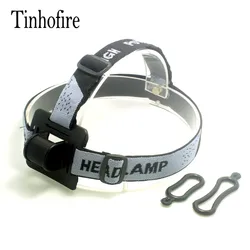 Tinhofire Portable Adjustable Gray Head Strap Mount Headband For LED Headlight Headlamp Flashlight Torch Lamp Light With O-Ring