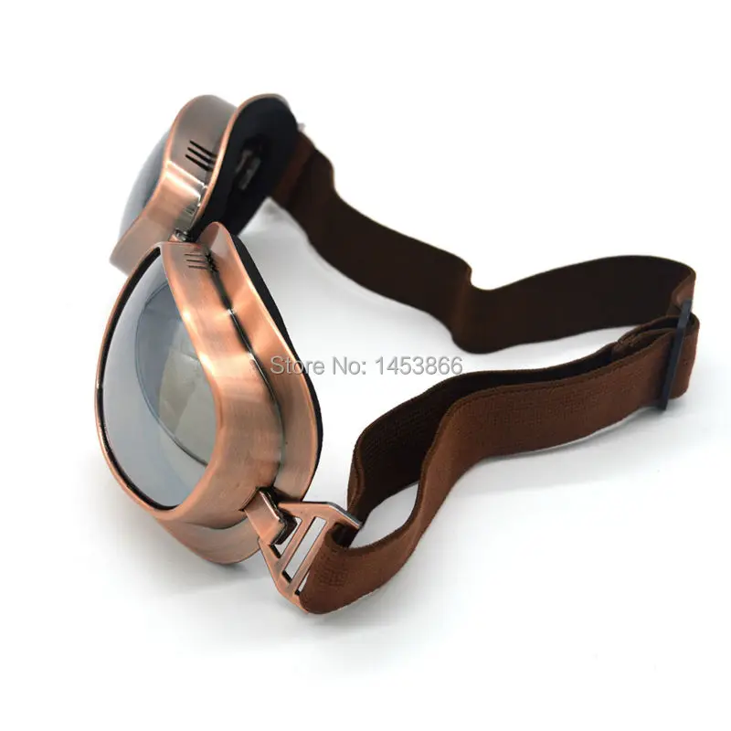 Evomosa – lunettes de casque de Motocross, verres argentés, Vintage, en cuivre, pilote de Scooter, motard, en cuivre pour Cafe Racer Dirt Bike