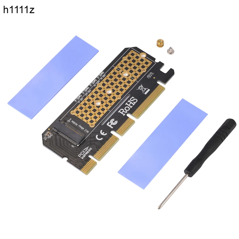 Add On Card PCIE to M2 Adapter LED Expansion Card Computer Adapter Interface M.2 NVMe SSD NGFF To PCI Express 3.0 X4 X8 X16 Card