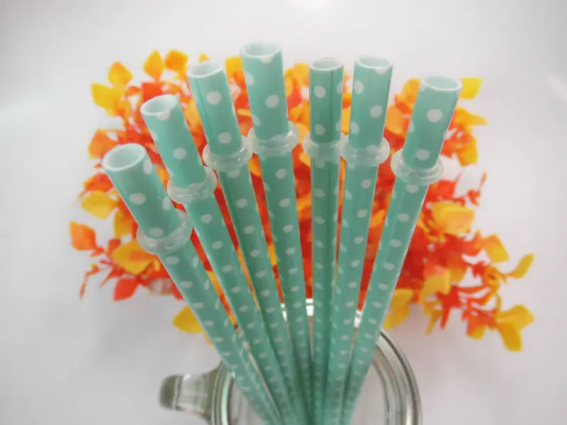 high quality 100Pc/bag 23cm Reusable Heat Transfer printing serenity Plastic Stripe Drinking Straw Various Colors