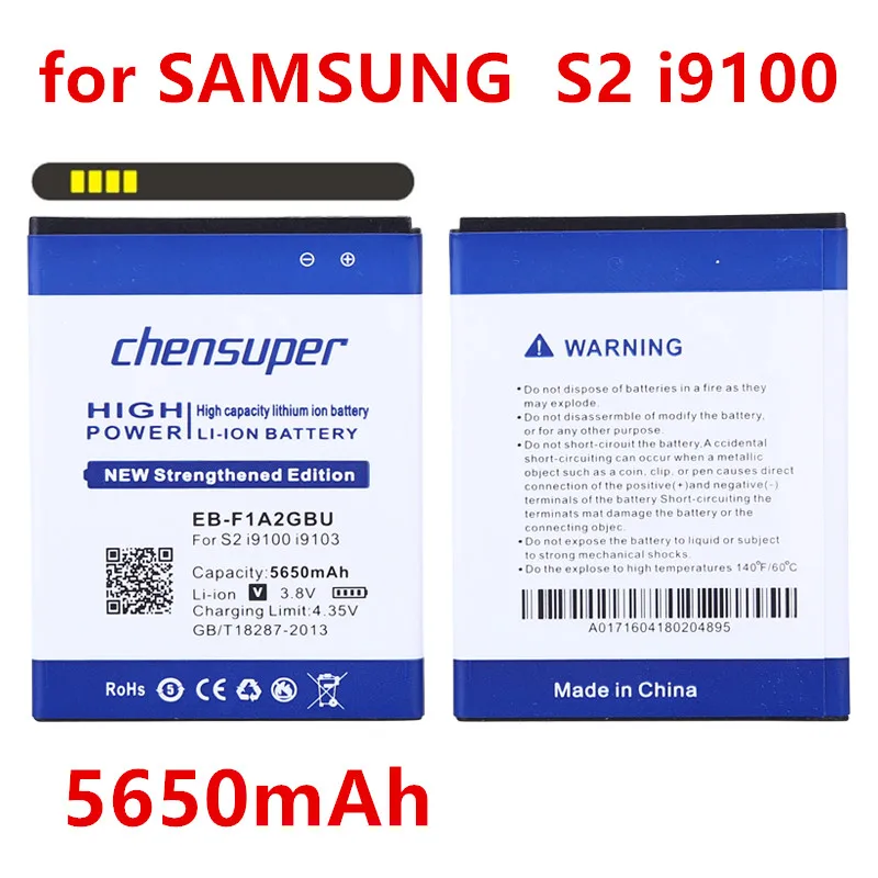 NEW chensuper 100% New 5650mAh Battery for SAMSUNG Galaxy S2 I9100 Battery 9100 i9100g i9103 i9105 I9108 i9050 i9188 EB-F1A2GBU