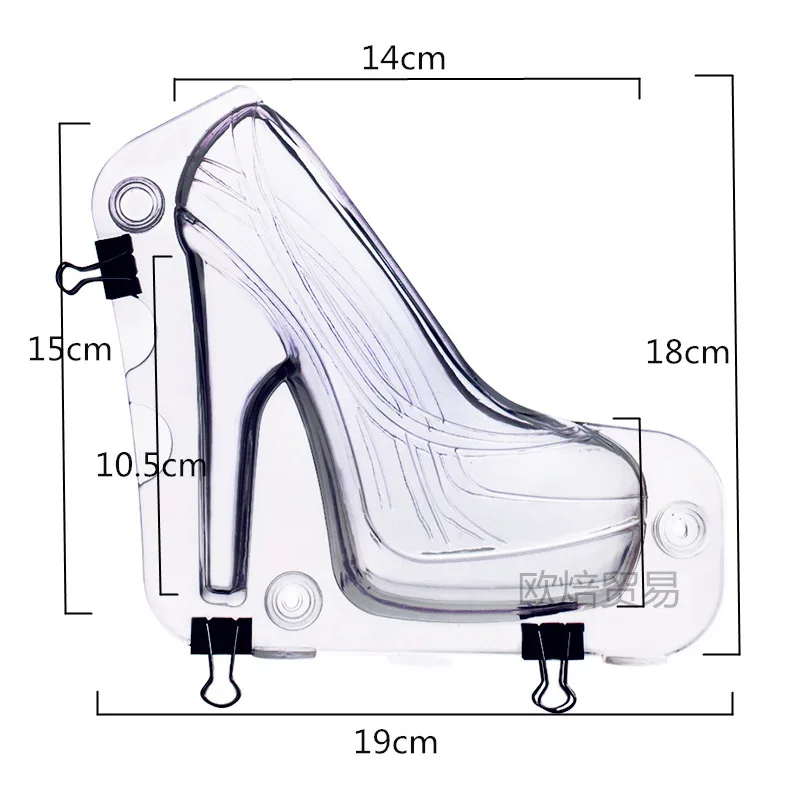 Big Size 3D Chocolate Mold High Heel Shoes Candy Cake Decoration Molds Tools DIY Home Baking Pastry Tools Lady Shoe Mold K064