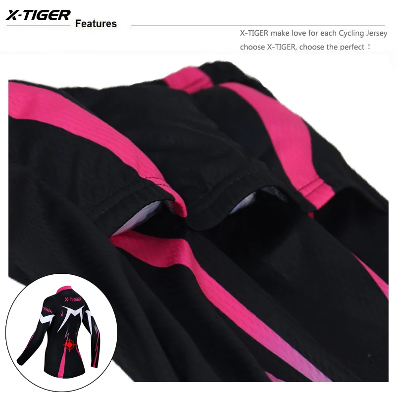 X-Tiger Donna Pro Manica Lunga Primavera Pro Pullover di Riciclaggio MTB Della Bici Abbigliamento Bicicletta Traspirante Vestiti Uniforme Maillot