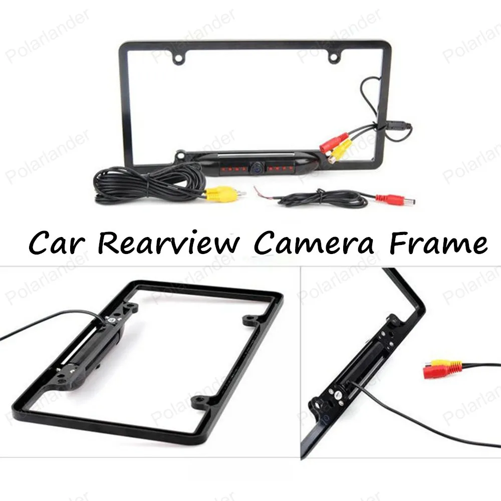 

2016 USA Car License PlateFrame Size Rear View RearviewCamera with 170 Degrees Wide Angle Universal CCD IR Night Vision Camera