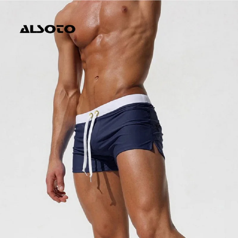 New Fashion Swimwear Men Breathable Men\'s Swimsuits Trunks Boxer Briefs Sunga SwimSuits Maillot De Bain Beach Shorts