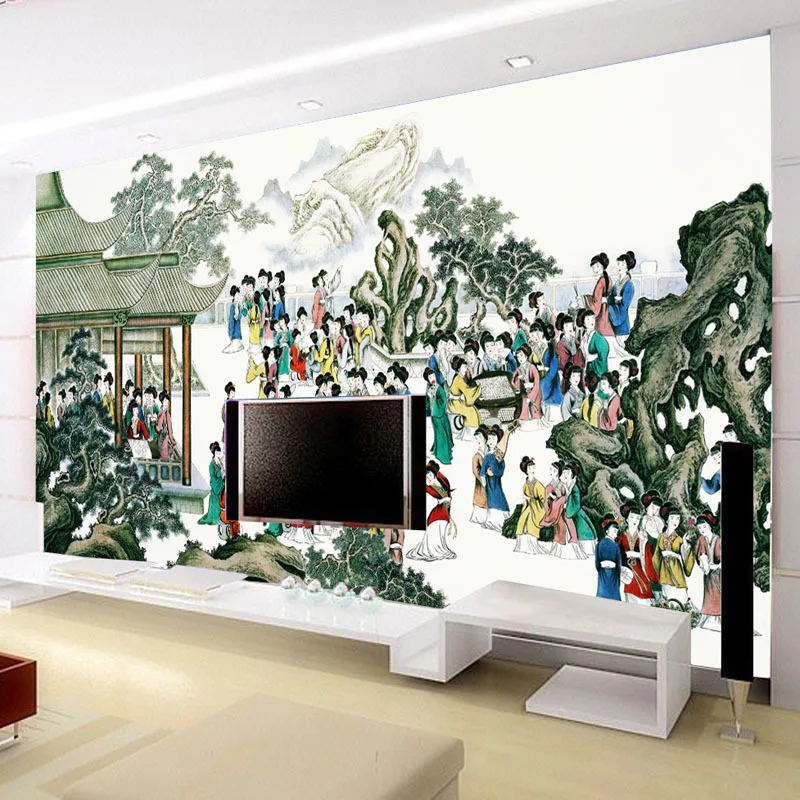 

beibehang papel de parede Chinese large-scale mural living room wallpaper 3d stereo seamless film self-adhesive wallpaper