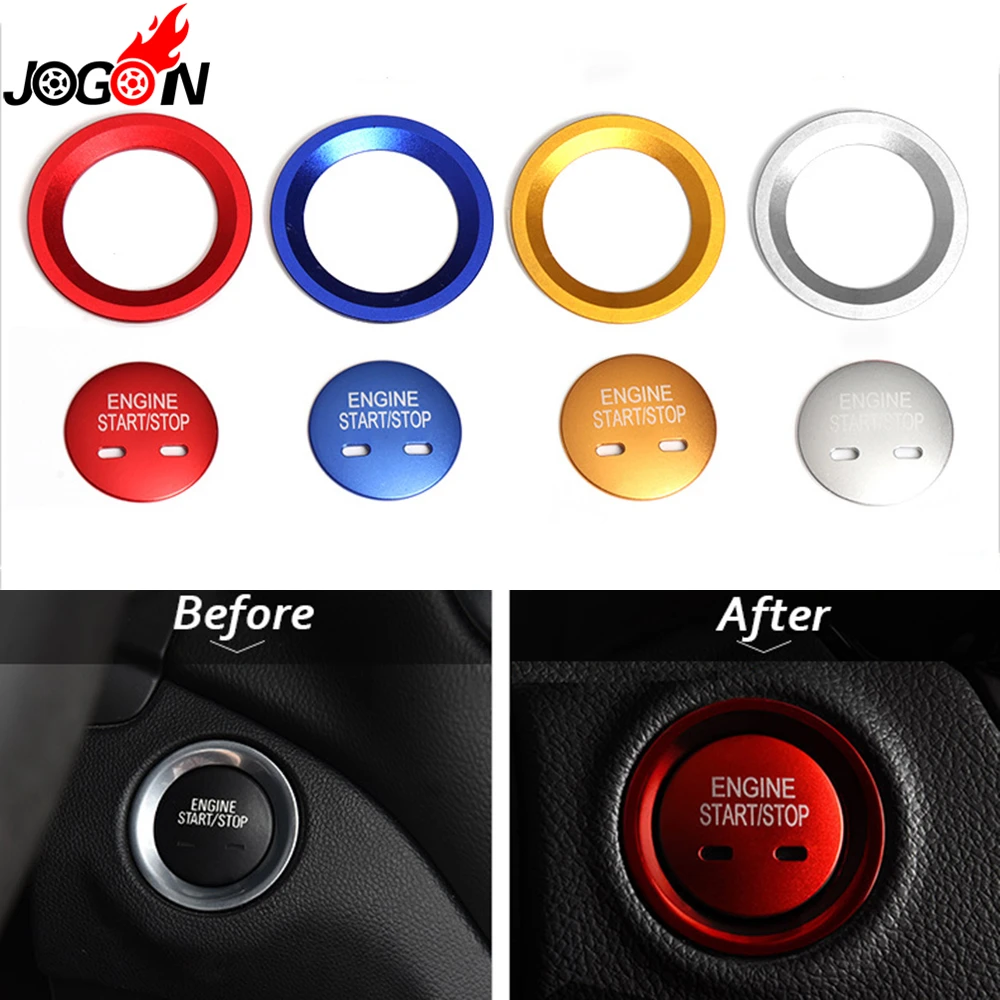 For Chevrolet Holden Equinox Cruze Malibu Trax Impala Traverse Tahoe Suburban Car Start Engine Stop Button Ring Cover Trim