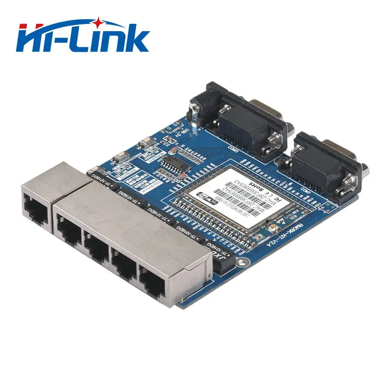 Free Ship  HLK-RM08K MT7688K serial WIFI module five- ethernet/ two-serial/UART to WIFI module MT7688K kit compatible hlk-rm04