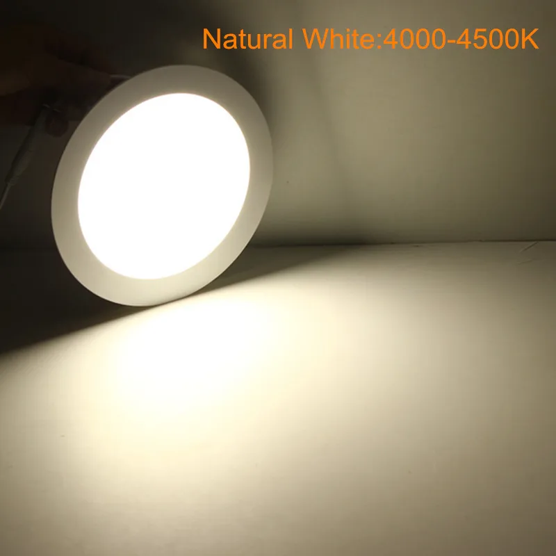 Plafonnier LED Rond SMD 2835 avec Alimentation, Lumière Blanche Froide/Naturelle/Chaude, Intensité Réglable, 4/6/9/12/15/25W
