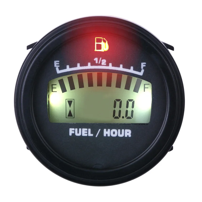 LCD Fuel Gauge DC Powered Hour Meter For Motorcycle Jet Ski Marine Pit Bike Motorbike Generator Engine FM001