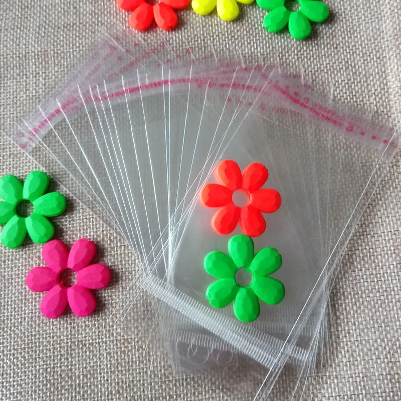 6*12cm 500pcs Clear Resealable Cellophane/BOPP/Poly Bags Transparent Opp plastic storage bag Self Adhesive Seal With hook bag