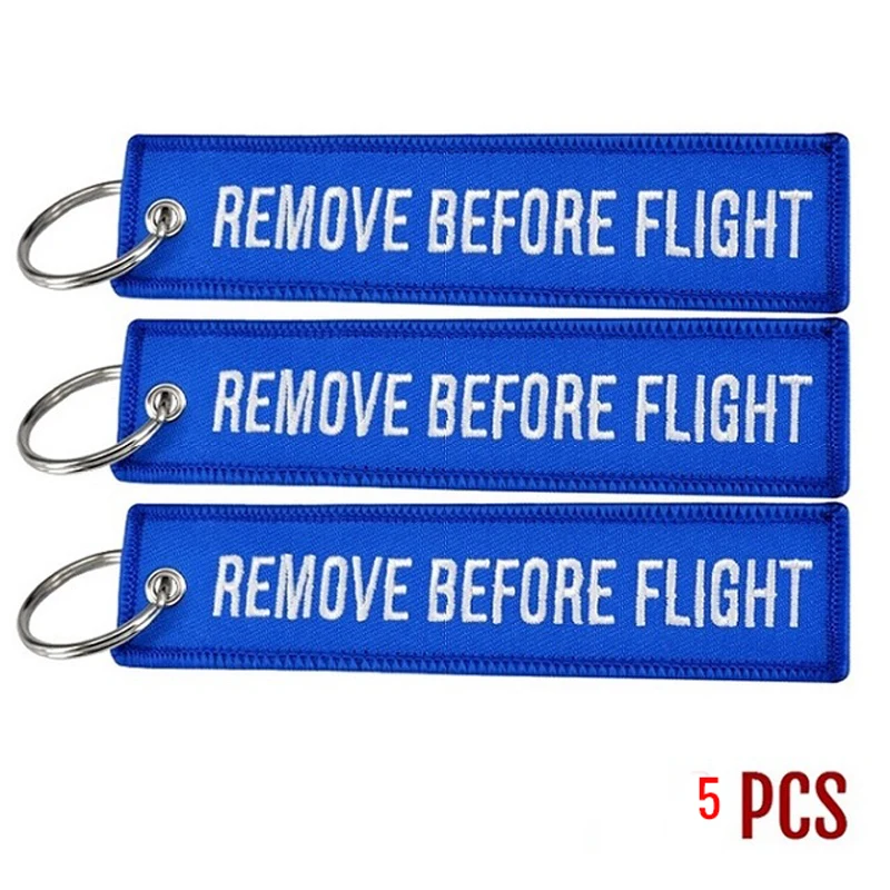 Remove Before Flight Key Chain Embroidery Keychain for Aviation Gifts Red Key Fob Motorcycle Car Key Ring Chaveiro 5PCS/LOT