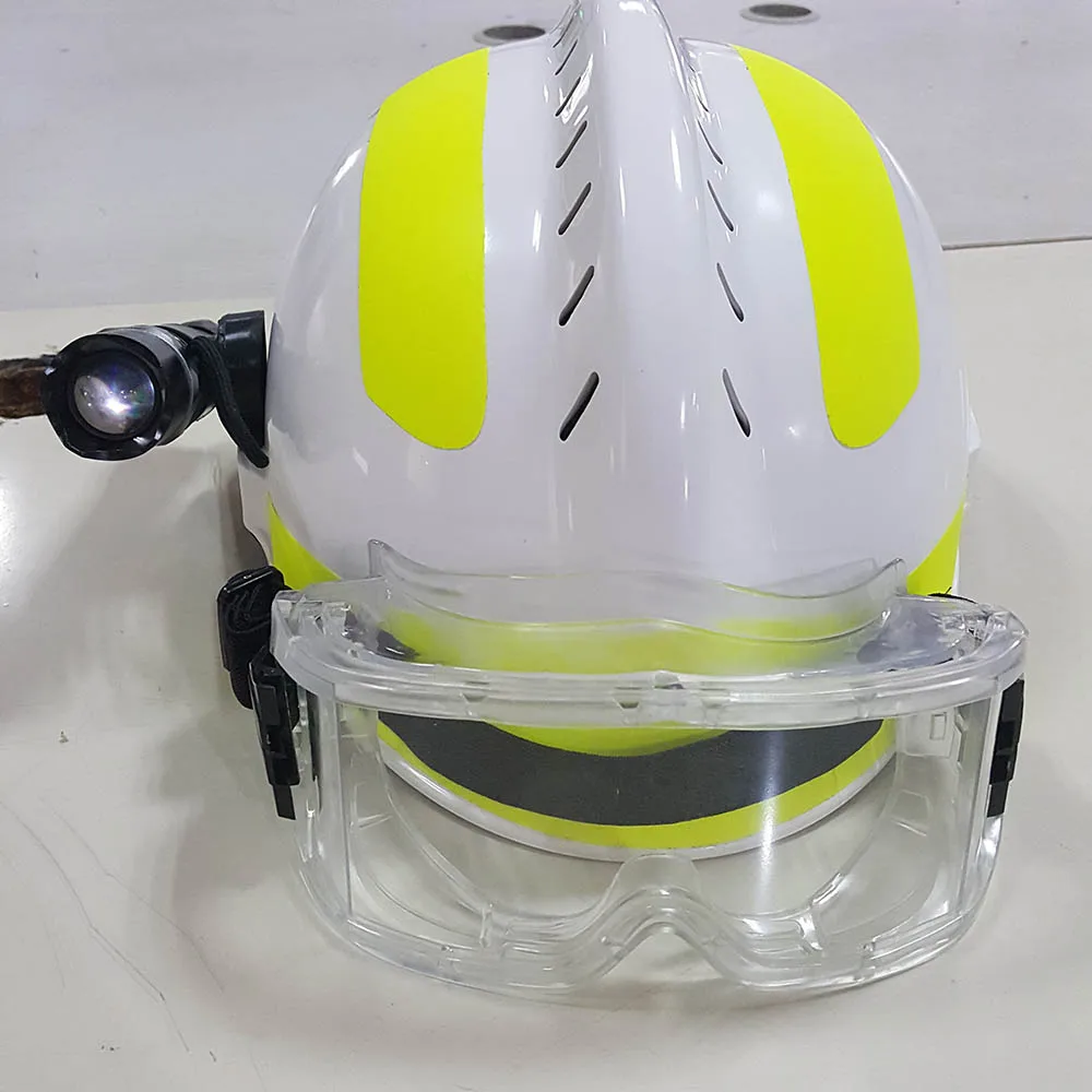 F2 Rescue helmet Safety helmet + Safety goggles + headlamp (Battery not included) First aid helmet Rescue fire helmet