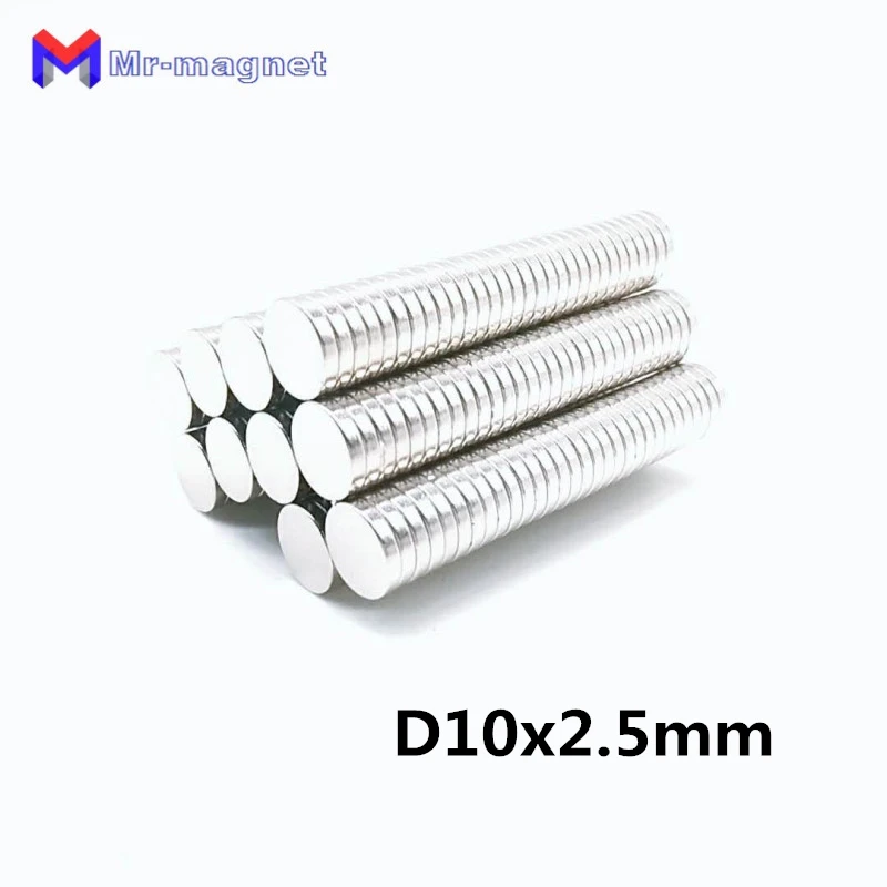 

50pcs 10x2.5mm magnet 10x2.5 Super strong sticking neo neodymium D10x2.5 magnet N35 D10x2.5mm, 10x2.5 permanent magnet 10*2.5mm