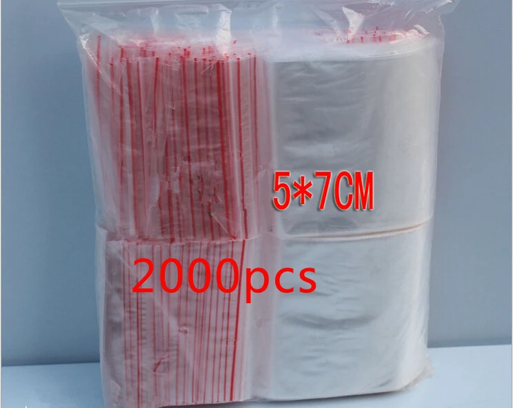 

2000pcs 5x7cm pe transparent travel gift packaging bags plastic bag for necklace/jewelry diy custom ziplock clear self seal bags