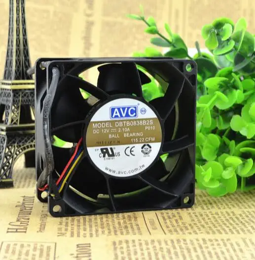 Original AVC DBTB0838B2S 80*80*38 12V 2.10A PWM four line  temperature control high speed air fan