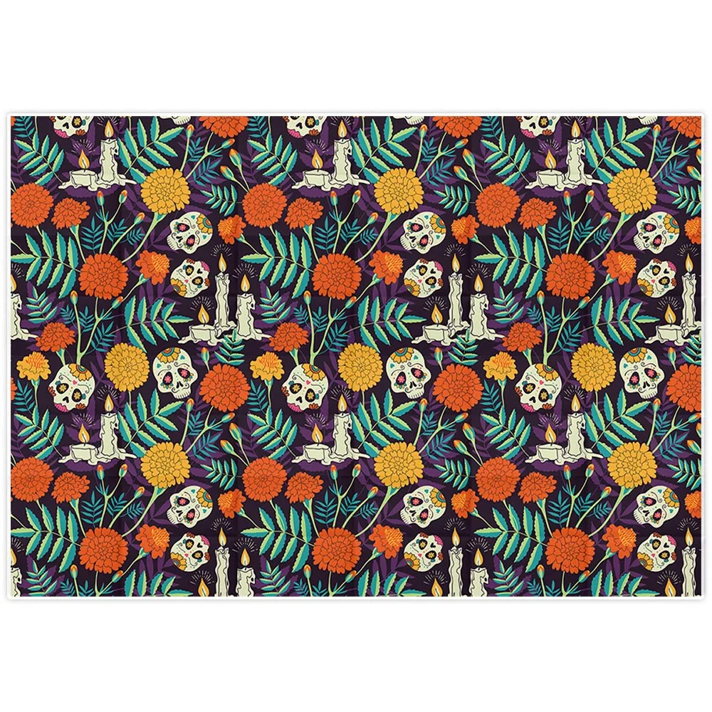 Фотофон с фотографиями Allenjoy рождественские декорации День мертвых красочных скелетов и черепов МЕКСИКАНСКИЙ цветок свеча