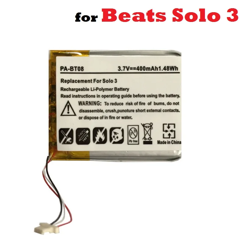 

3.7V Battery for Beats Solo 3 Headset Earphone Headphone Li-Polymer Polymer Rechargeable Accumulator Replacement [AEC552535]