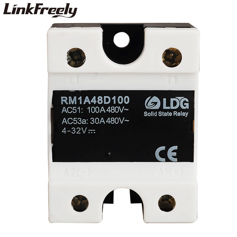 RM1A48D100 5pcs 2SCR Solid State Relay DC AC 100A,Output:42-530VAC Input:5V 12V 24V DC SSR Relay Controller,Relay Switch Board