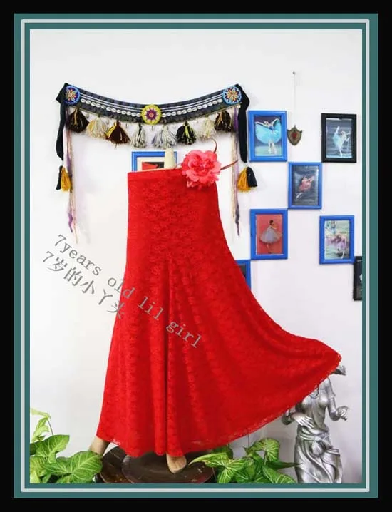 

Lace Tribal Latin Dance Tango Skirt Steampunk, Boho, Bohemian, Gypsy, Renaissance, Belly Dance DDG02